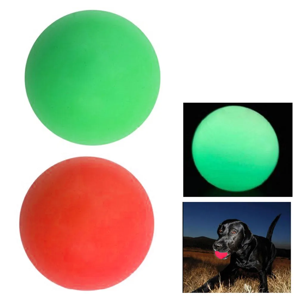 1 Pc Glow In The Dark Ball 3.5" Glowing Pet Dog Cat Toys Puppy Chase Round Play
