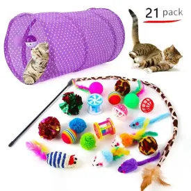 21-Piece Assorted Cat Toys – Endless Fun & Exercise