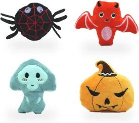 4 Pcs Cat Toys, Horror Halloween Theme Shaped Kitten Crinkly Catnip Chew Toy, 3.93 Inch for Interactive Indoor Exercise
