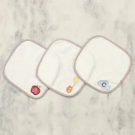 A for Apple Wash Cloths, Set of 3