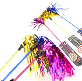 ADUCK Cat Toys Interactive Teaser Wand Toy with Tassels Worms Catcher for Cats Kitten, Pack of 3 (Gold   Blue   Pink)