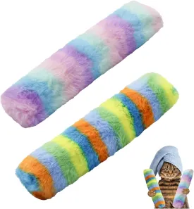 Andiker 2 PCS Catnip Toys for Cats, 9.4 Inches Cat Kicker Toys with Catnip Crinkle Paper Inside Colorful Plush Fabric Soft Cat Pillows Interactive Cat Toys for Indoor Cats Biting Chewing