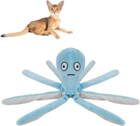 Andiker Catnip Toys for Cats, 10.63 Inches Cute Octopus Shape Plush Cat Toy with Catnip Crinkle Paper Soft Interactive Cat Toys for Indoor Cats Kittens Playing Chewing Biting (Blue)