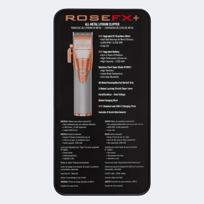 BabylissPro RoseFX   All Metal Lithium Clipper