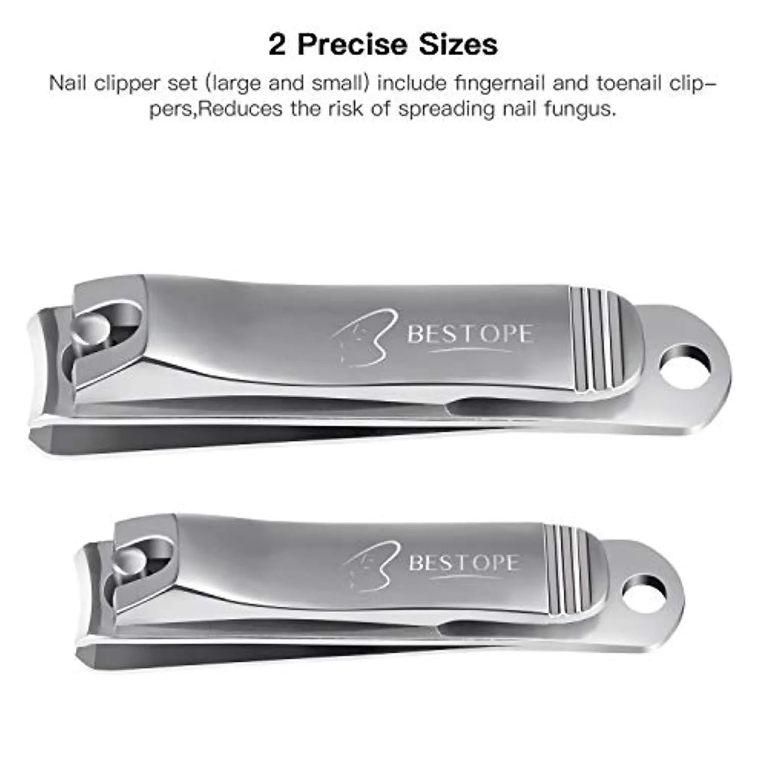BESTOPE Nail Clipper Set Sharp Fingernail Clippers Toenail Clippers Nail Cutter Stainless Steel Sturdy Nail Trimmer for Men and Women