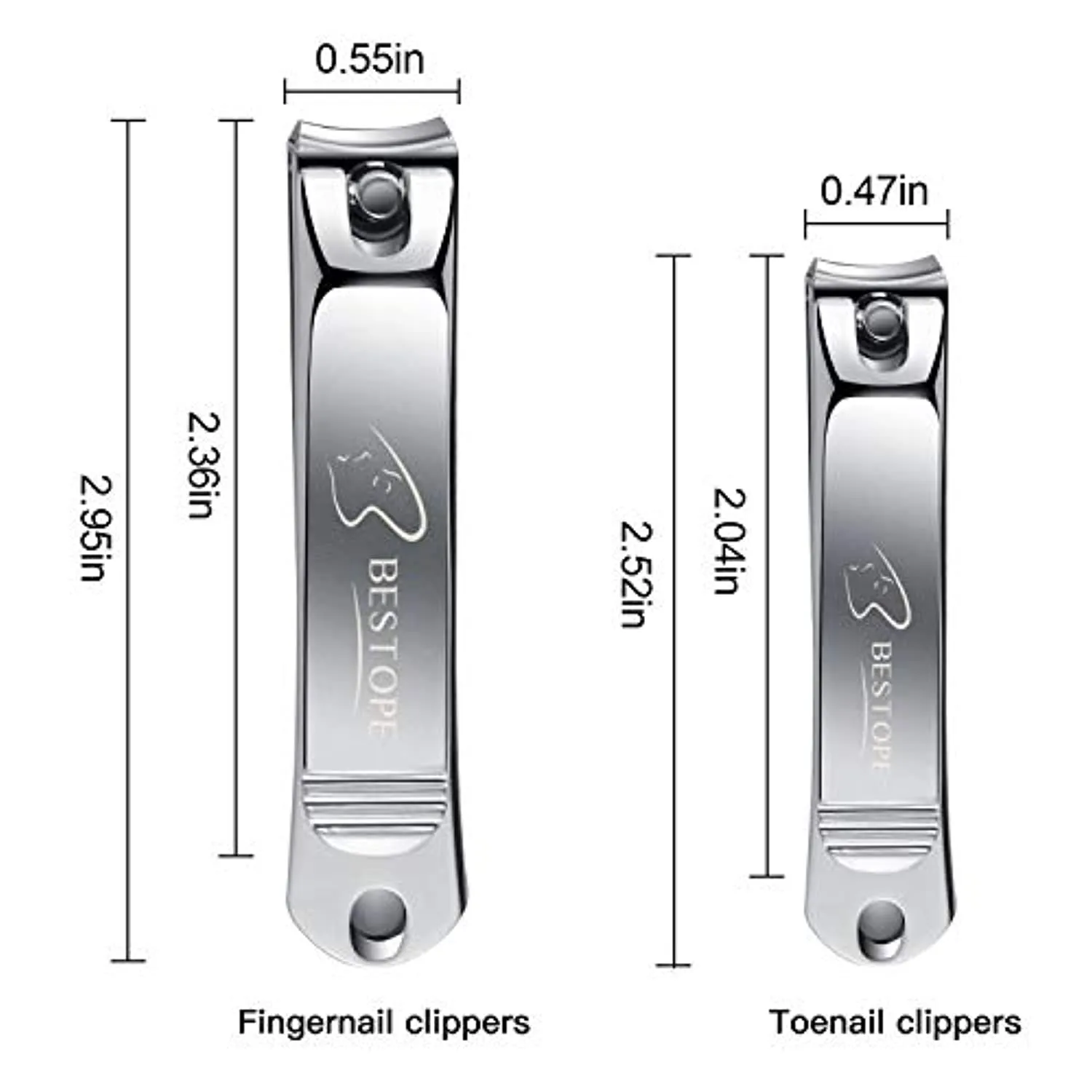 BESTOPE Nail Clipper Set Sharp Fingernail Clippers Toenail Clippers Nail Cutter Stainless Steel Sturdy Nail Trimmer for Men and Women