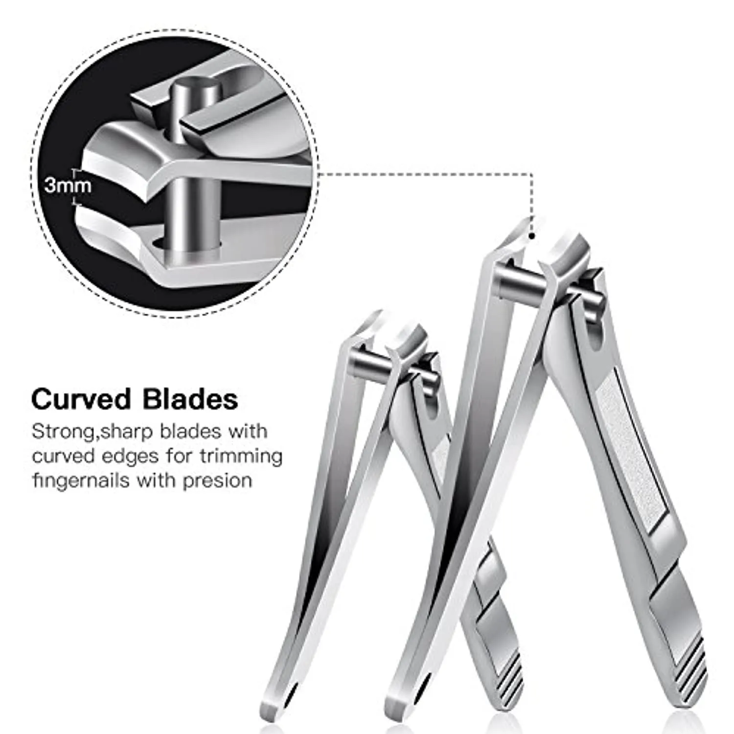 BESTOPE Nail Clipper Set Sharp Fingernail Clippers Toenail Clippers Nail Cutter Stainless Steel Sturdy Nail Trimmer for Men and Women