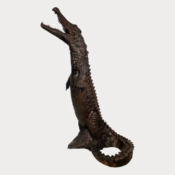 Bronze Standing Crocodile Fountain Sculpture Metropolitan Galleries