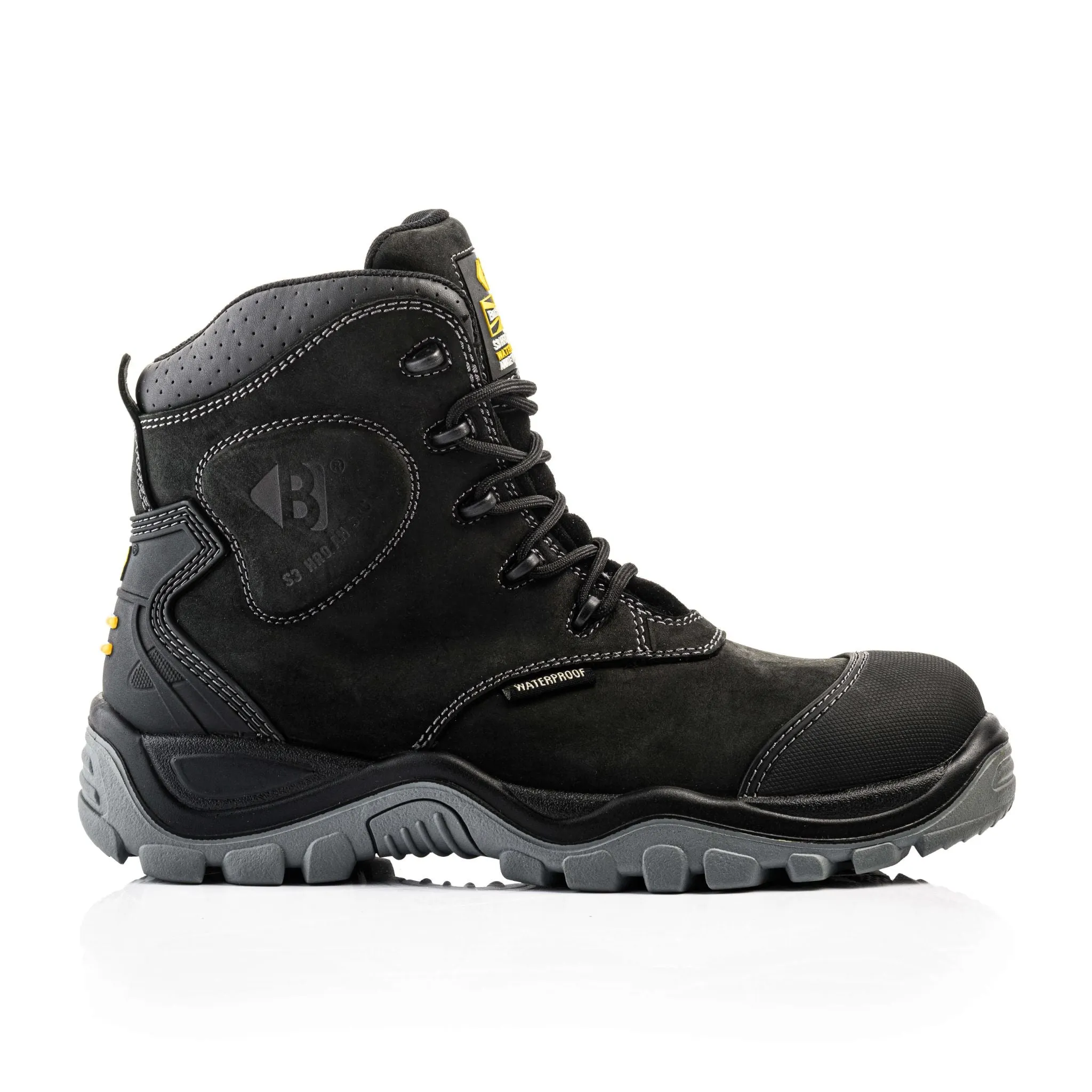 Buckbootz BSH012 Bang Guardz S3 Black Lace-up Buckler Boots