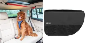 Bundle of PetSafe Happy Ride Dog Zipline - Back Seat Leash  Kurgo Car Door Guard for Dogs, Pet Protector for Car Doors, Waterproof, Adjustable, Storage Pockets, Fits Sedans and SUVs, Black