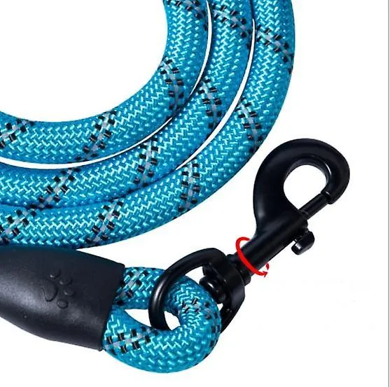 dark blue Pet Reflective Traction Rope Round Rope Nylon Dog Anti-lost Leash AZ19537