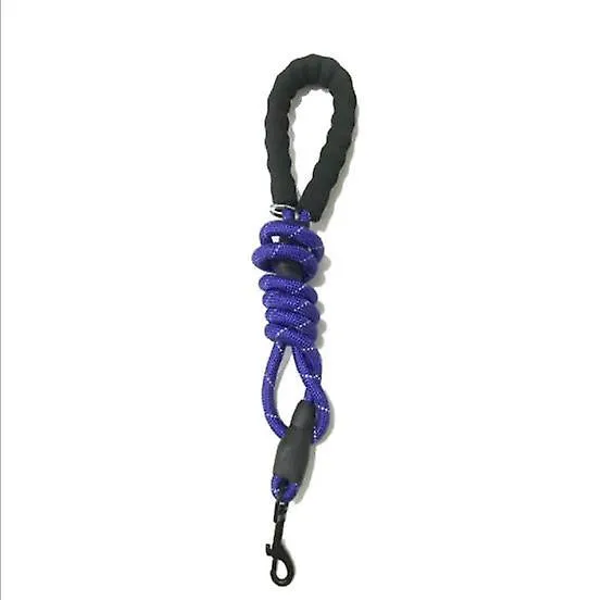 dark blue Pet Reflective Traction Rope Round Rope Nylon Dog Anti-lost Leash AZ19537