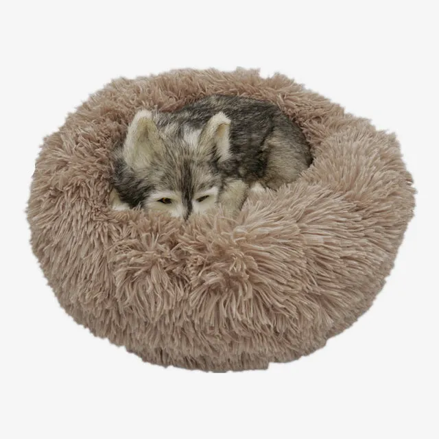 Dog Bed Long Plush Round Cat House