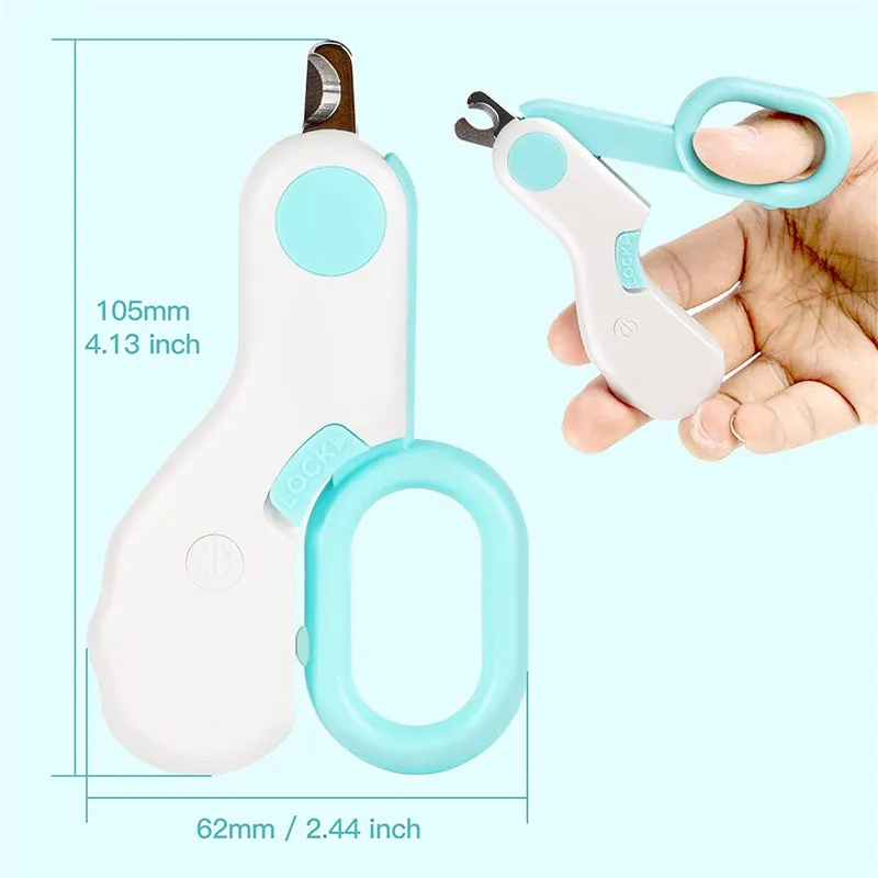 Dog Cat Pet Nail Clippers Claw Trimmers with LED Light Grooming Tool