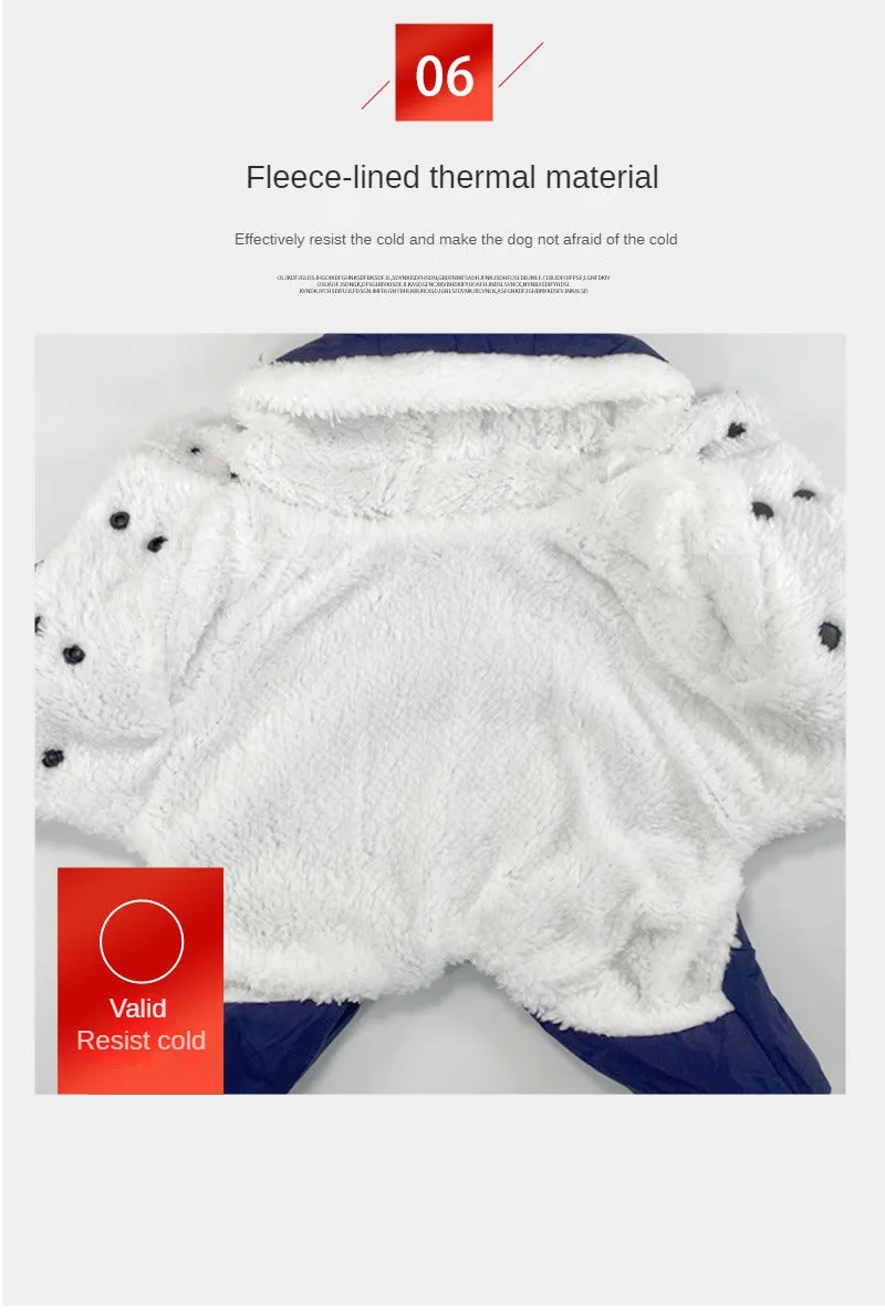 Fall and Winter Reflective Warm Four Legged Dog Clothes