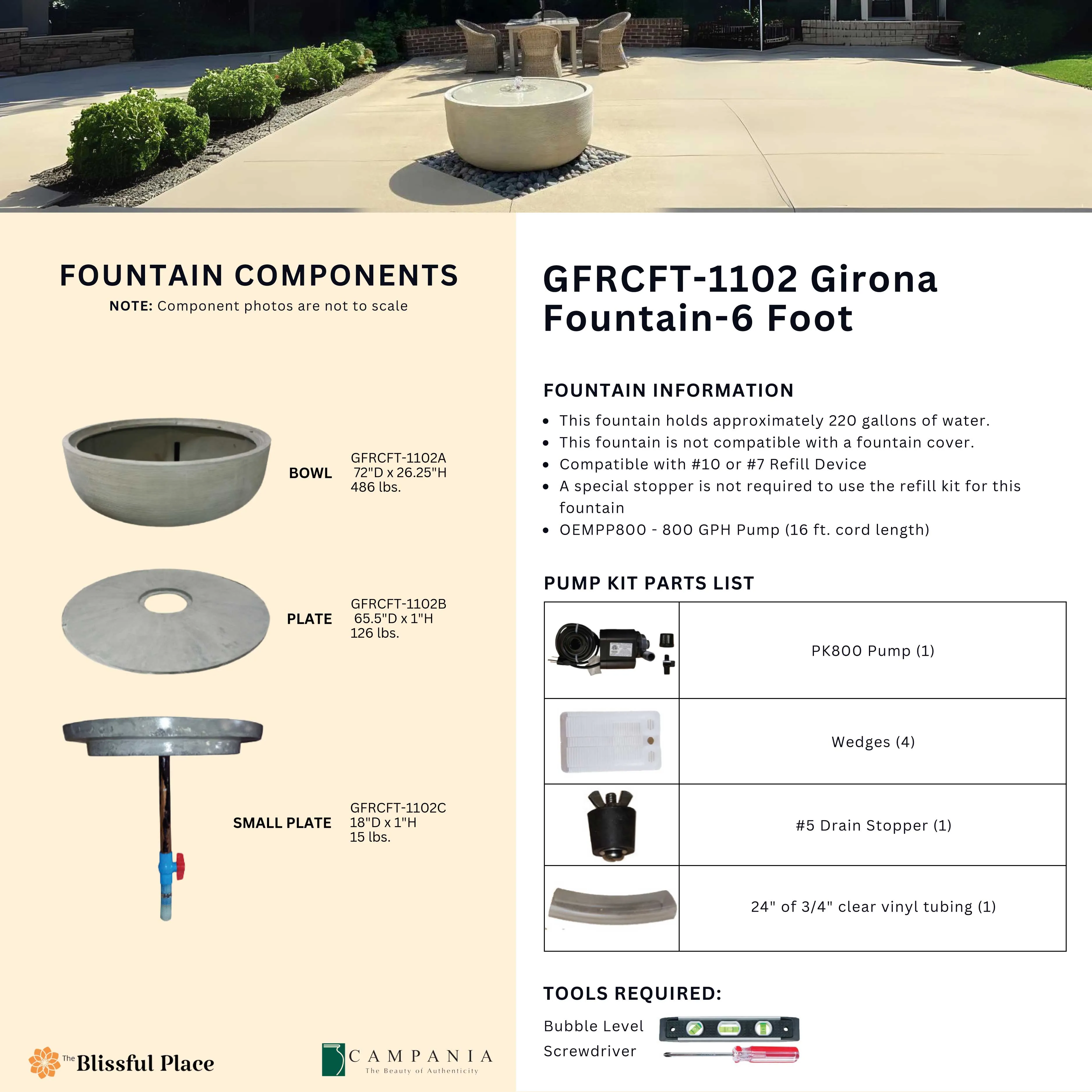 Girona Fountain-6 Foot Campania International