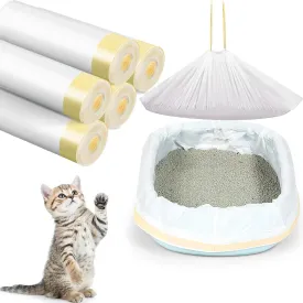 Harloon 35 Pcs Cat Litter Box Liners Compatible with PetSafe ScoopFree Jumbo Durable Large Drawstring Cat Litter Pan Bags Unscented Tear Resistant Cat Litter Bags, 36 x 18 Inch