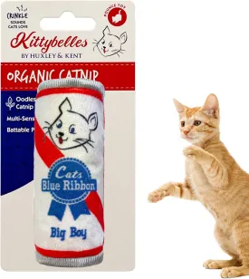 Huxley & Kent Plush Cat Toy - Cats Blue Ribbon - Nappy Hour Strong Catnip Filled - Plush Interactive Kitten and Cat Toy with Catnip and Crinkle - Kittybelles