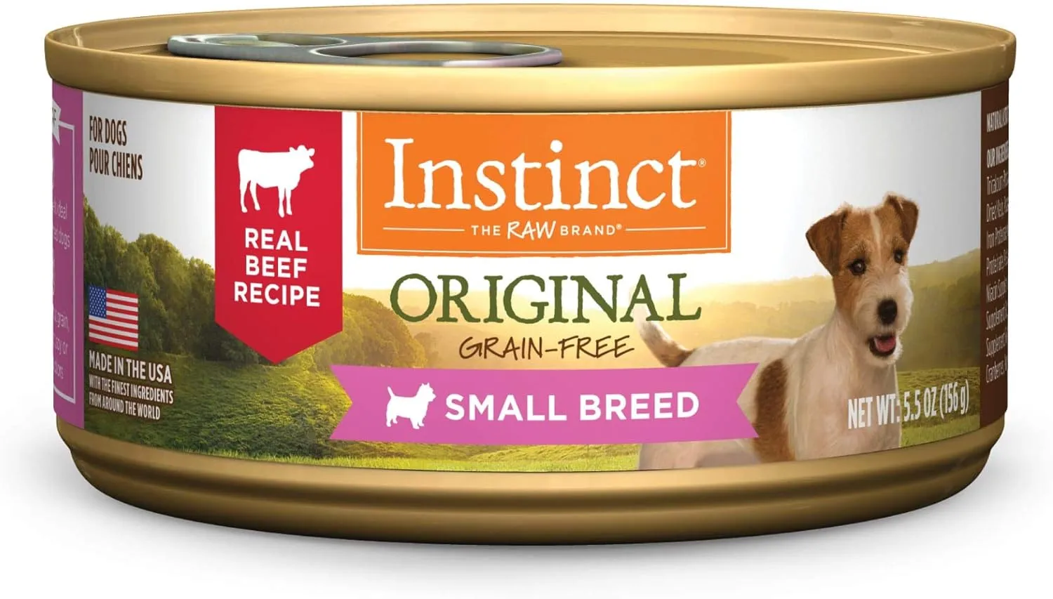 Instinct Original Small Breed Wet Canned Dog Food, Grain Free Recipe - Real Beef, 5.5 oz. Cans (Pack of 12)