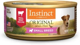 Instinct Original Small Breed Wet Canned Dog Food, Grain Free Recipe - Real Beef, 5.5 oz. Cans (Pack of 12)