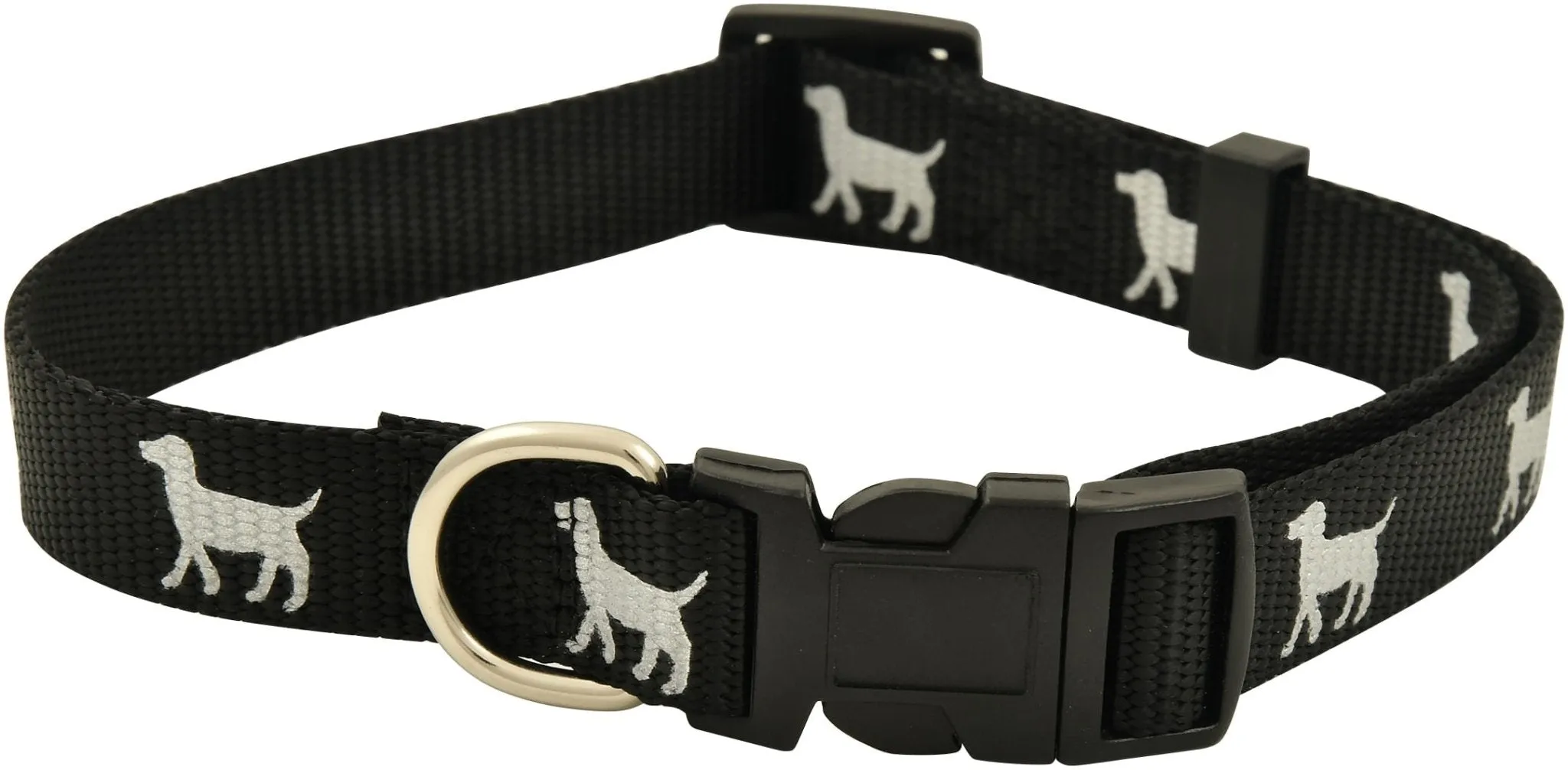 Jeffers Reflective Hound Series Adjustable Nylon Dog Collar, 1"W x 16-26"L