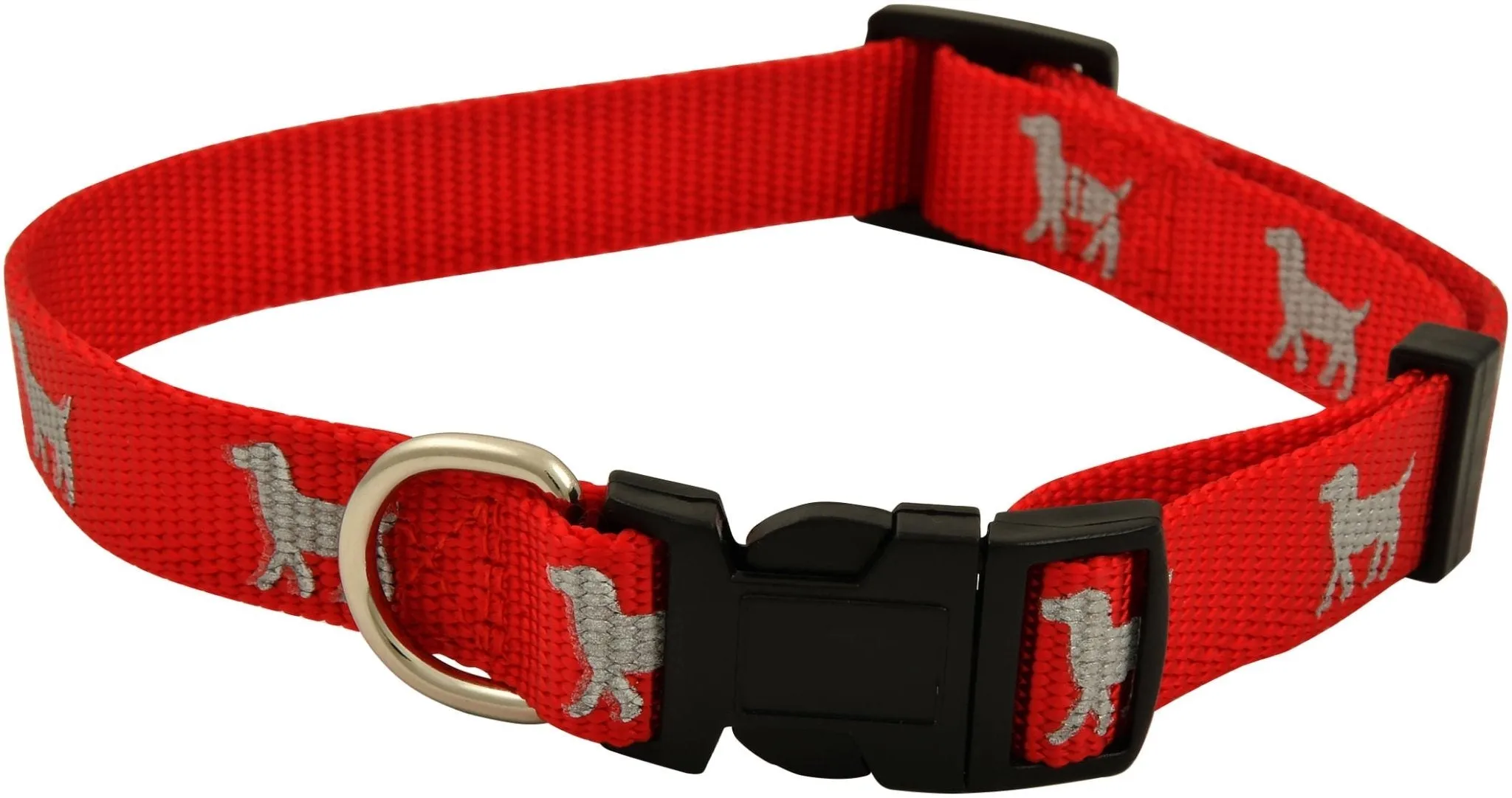 Jeffers Reflective Hound Series Adjustable Nylon Dog Collar, 1"W x 16-26"L