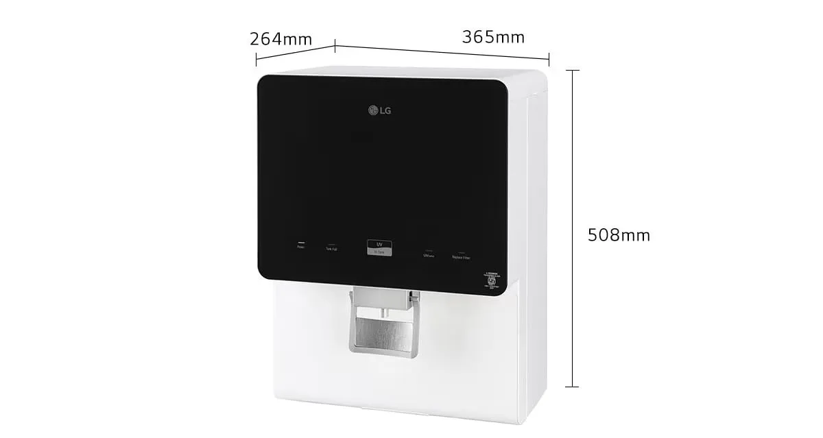LG WW176GPBW 8L RO   UV Water Purifier | Multi-Stage Filtration, Stainless Steel Tank, Mineral Booster (Black & White)