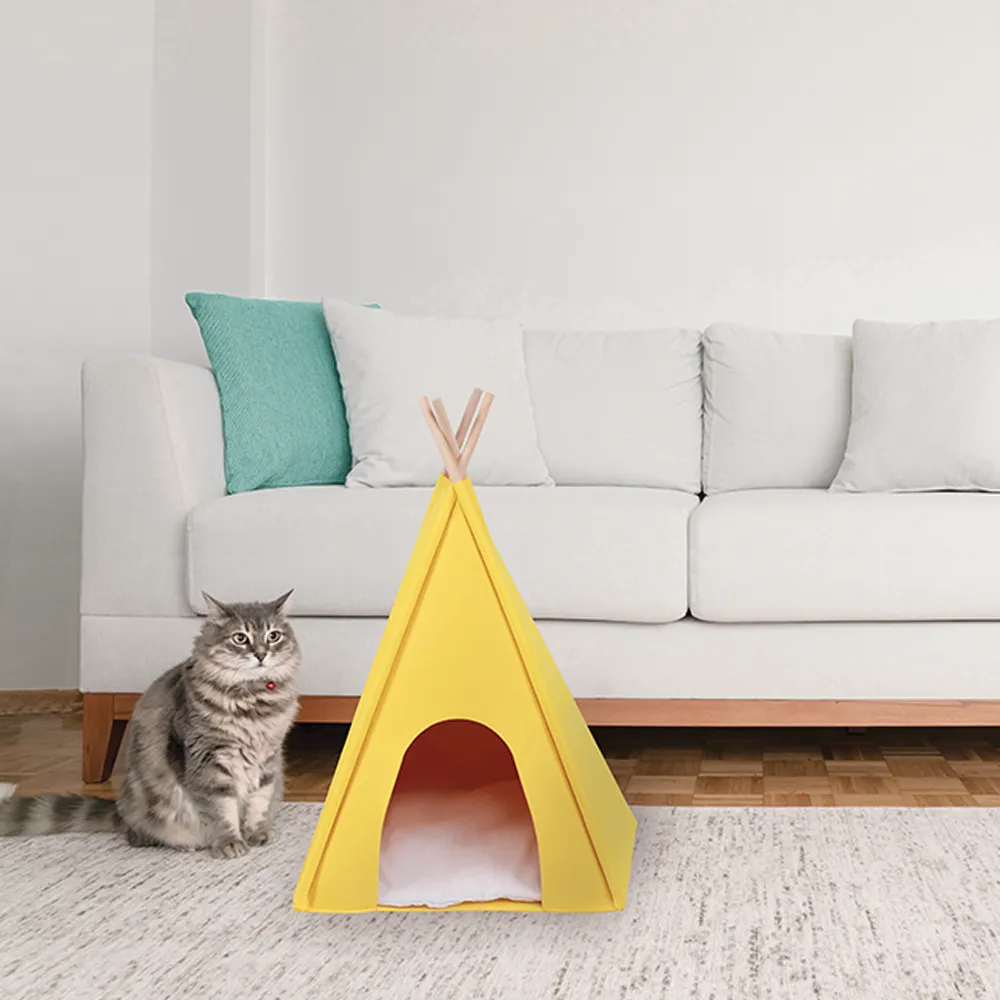 M-PETS Eco Tipi Yellow Cat Bed