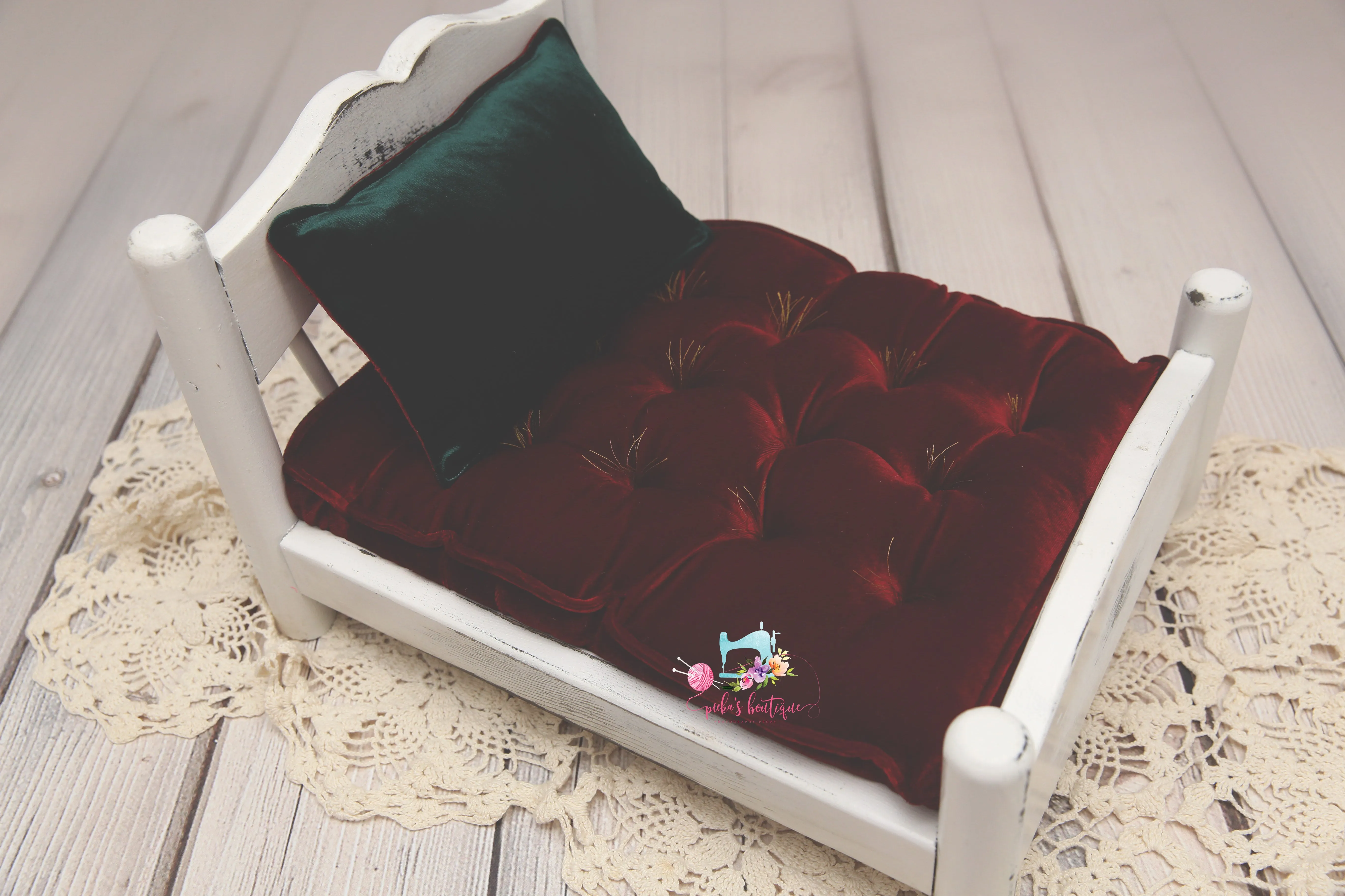 MADE TO ORDER- REVERSIBLE 2 Color Christmas Red/Green Velvet- NB Mattress