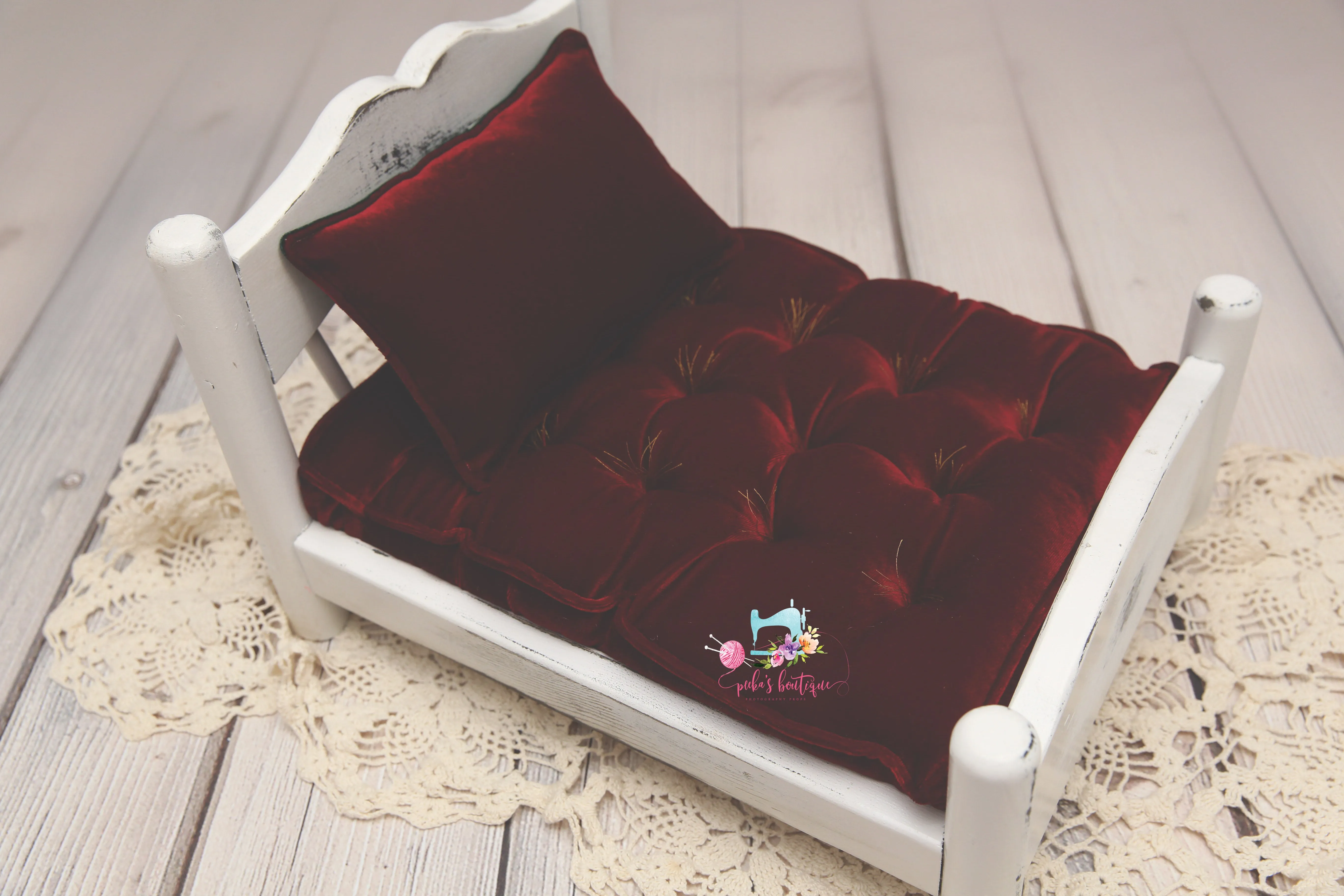 MADE TO ORDER- REVERSIBLE 2 Color Christmas Red/Green Velvet- NB Mattress