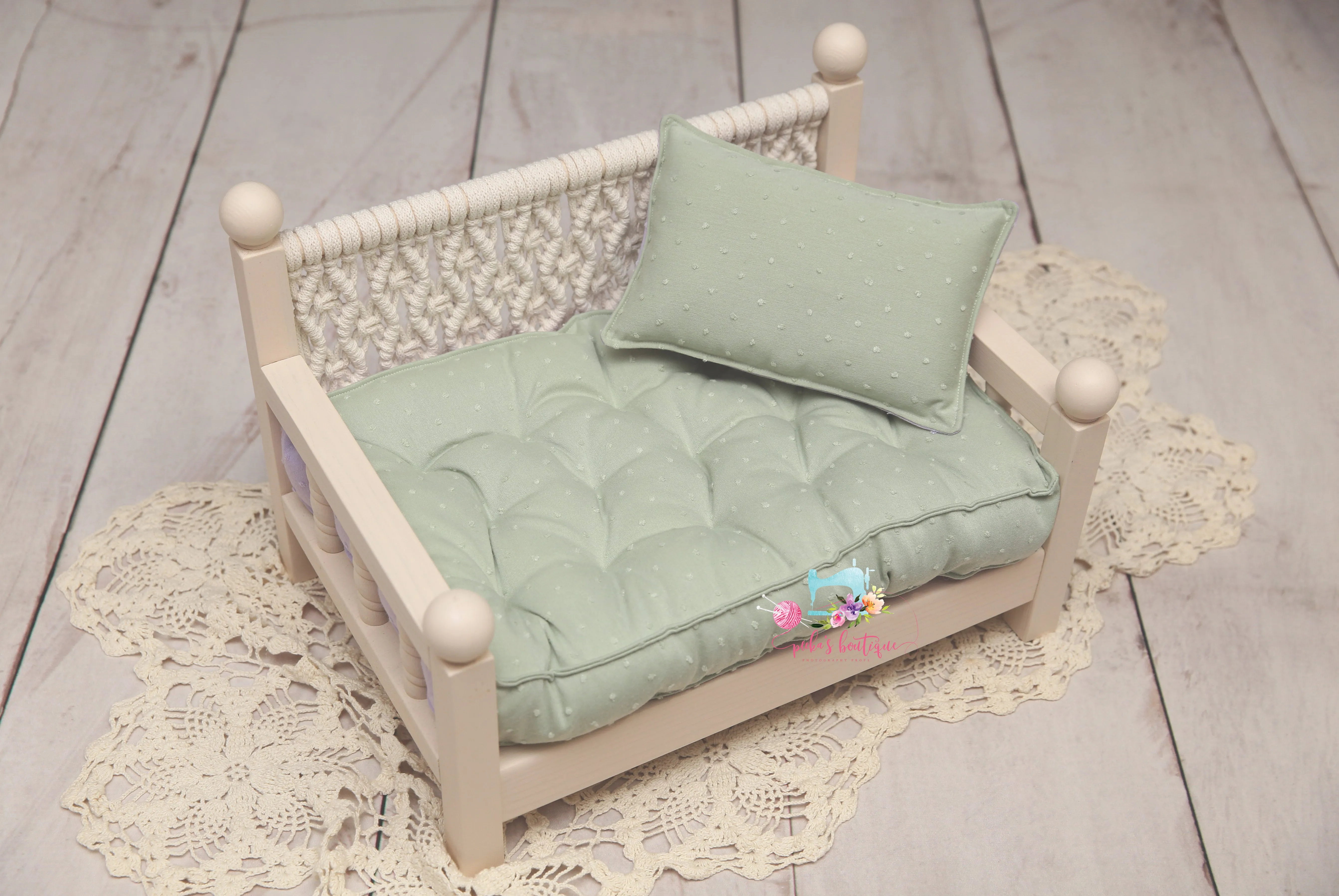 MADE TO ORDER- REVERSIBLE 2 Color Swiss Dots (11x14 Size)- NB Mattress
