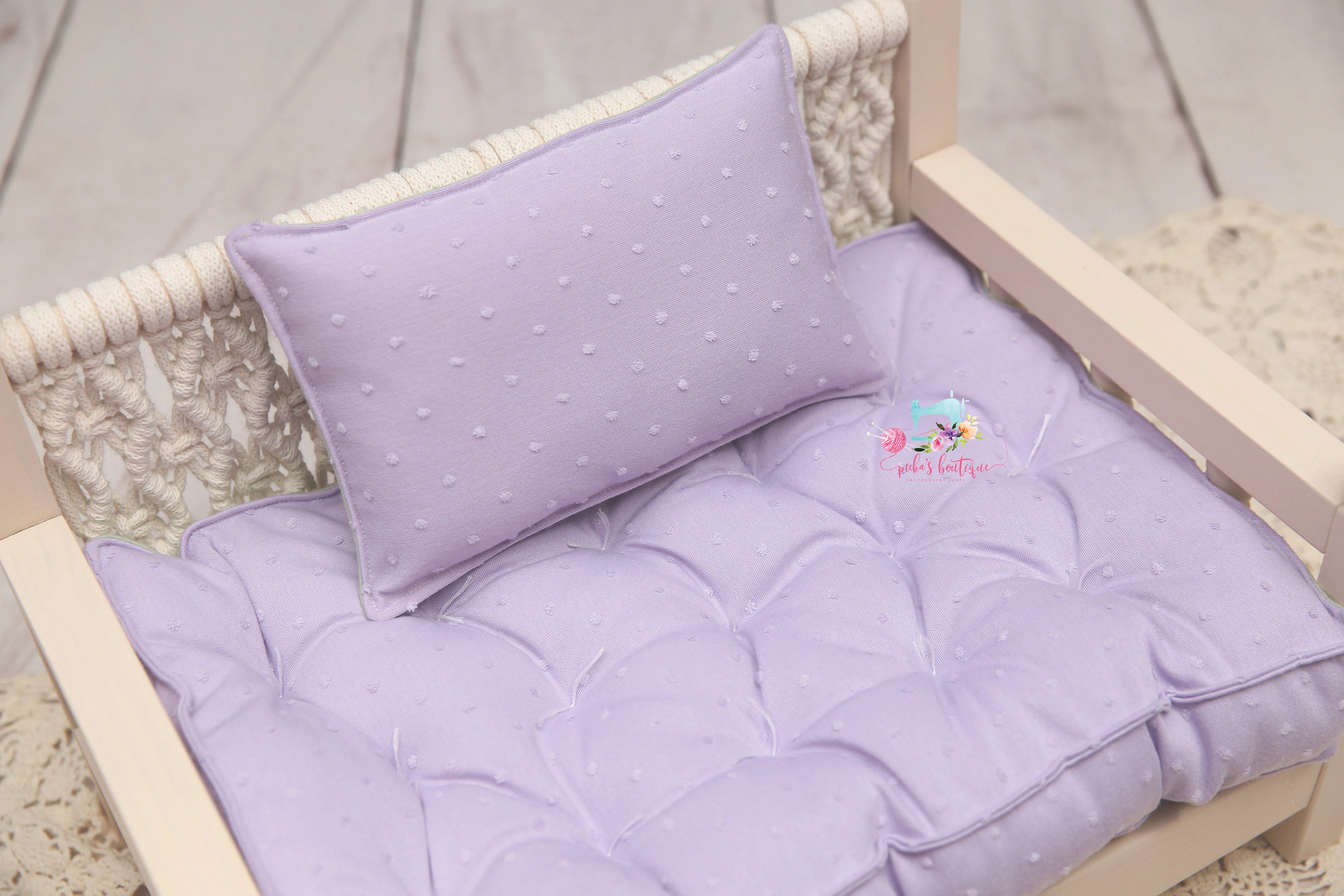 MADE TO ORDER- REVERSIBLE 2 Color Swiss Dots (11x14 Size)- NB Mattress