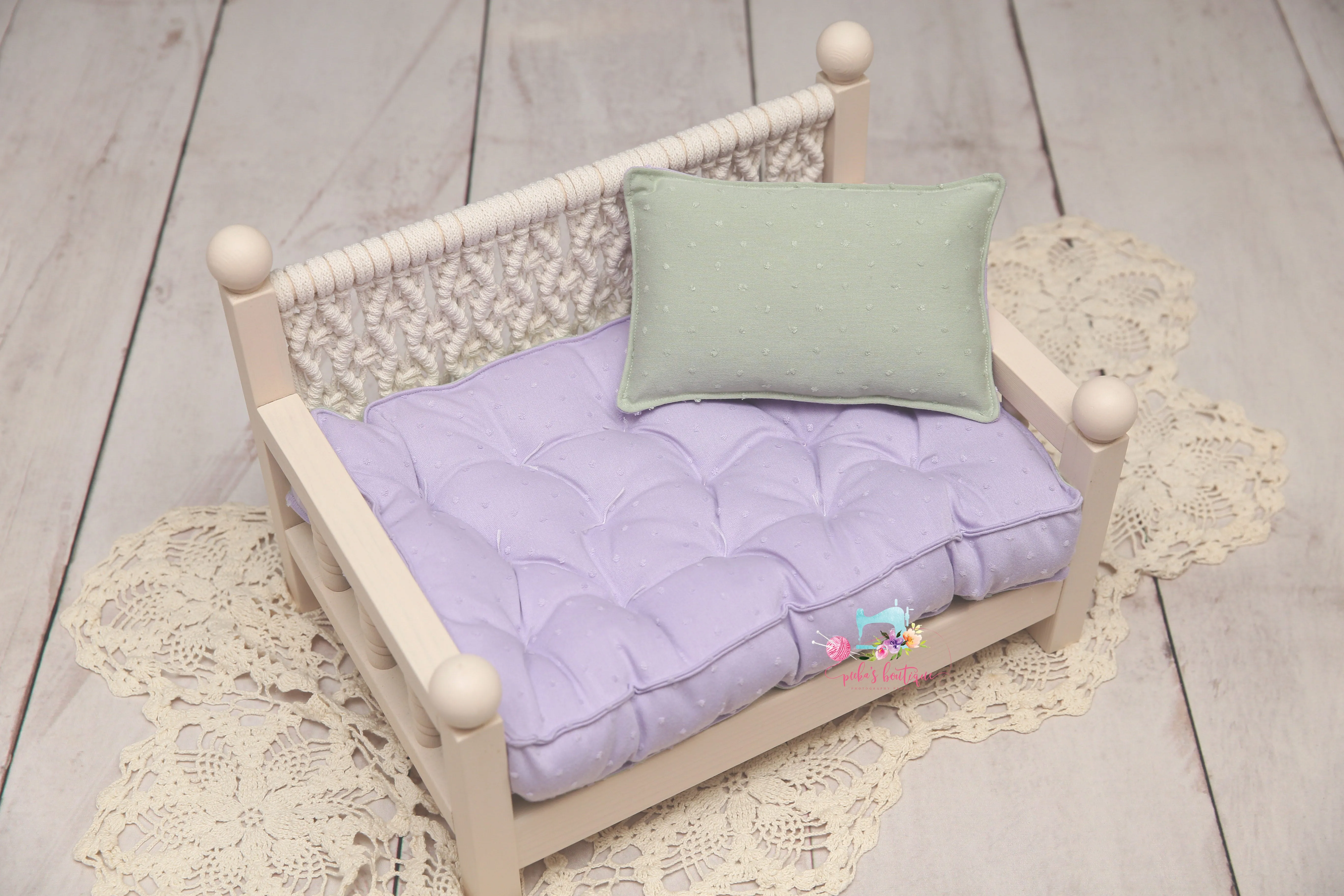 MADE TO ORDER- REVERSIBLE 2 Color Swiss Dots (11x14 Size)- NB Mattress