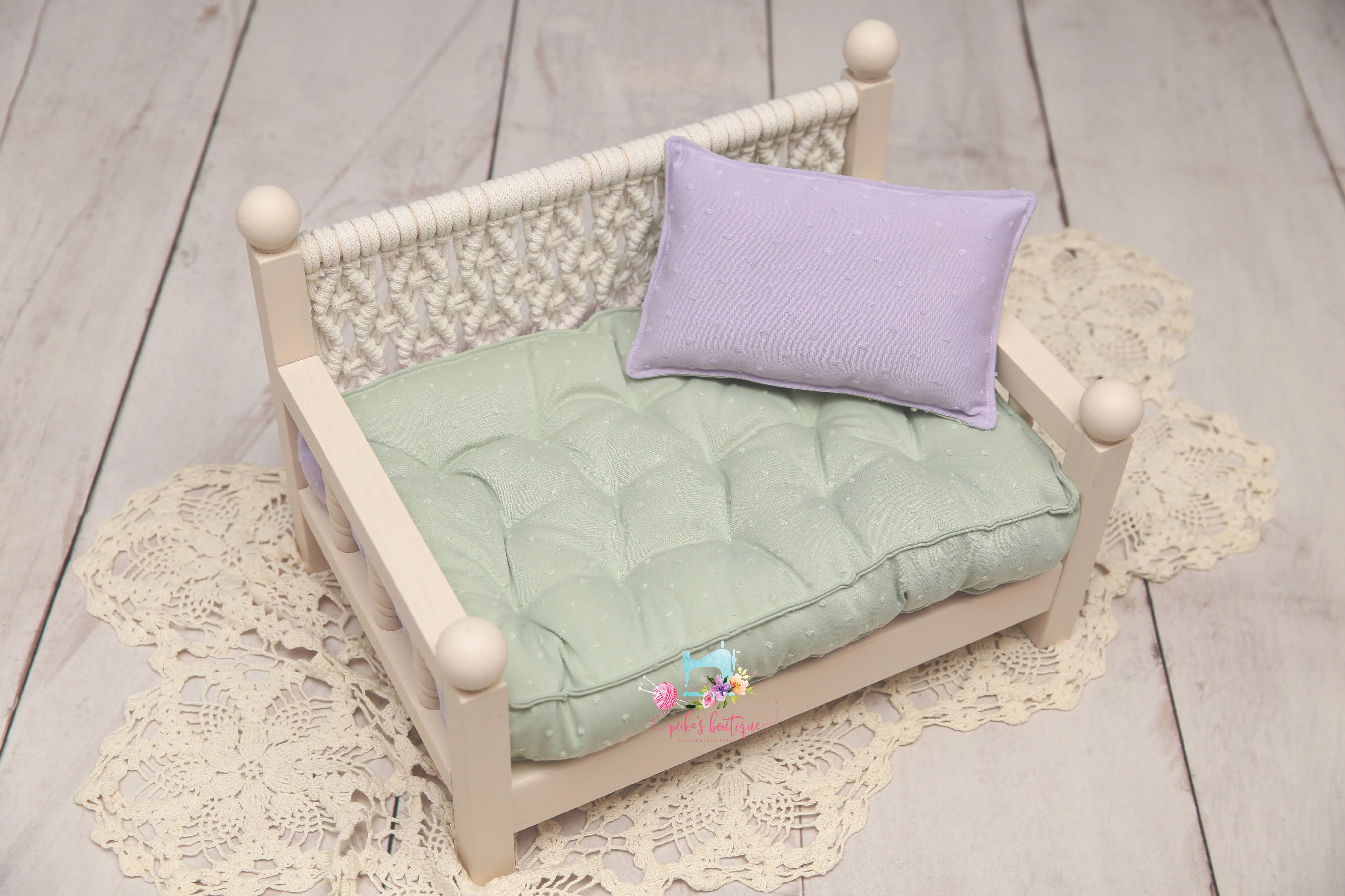 MADE TO ORDER- REVERSIBLE 2 Color Swiss Dots (11x14 Size)- NB Mattress