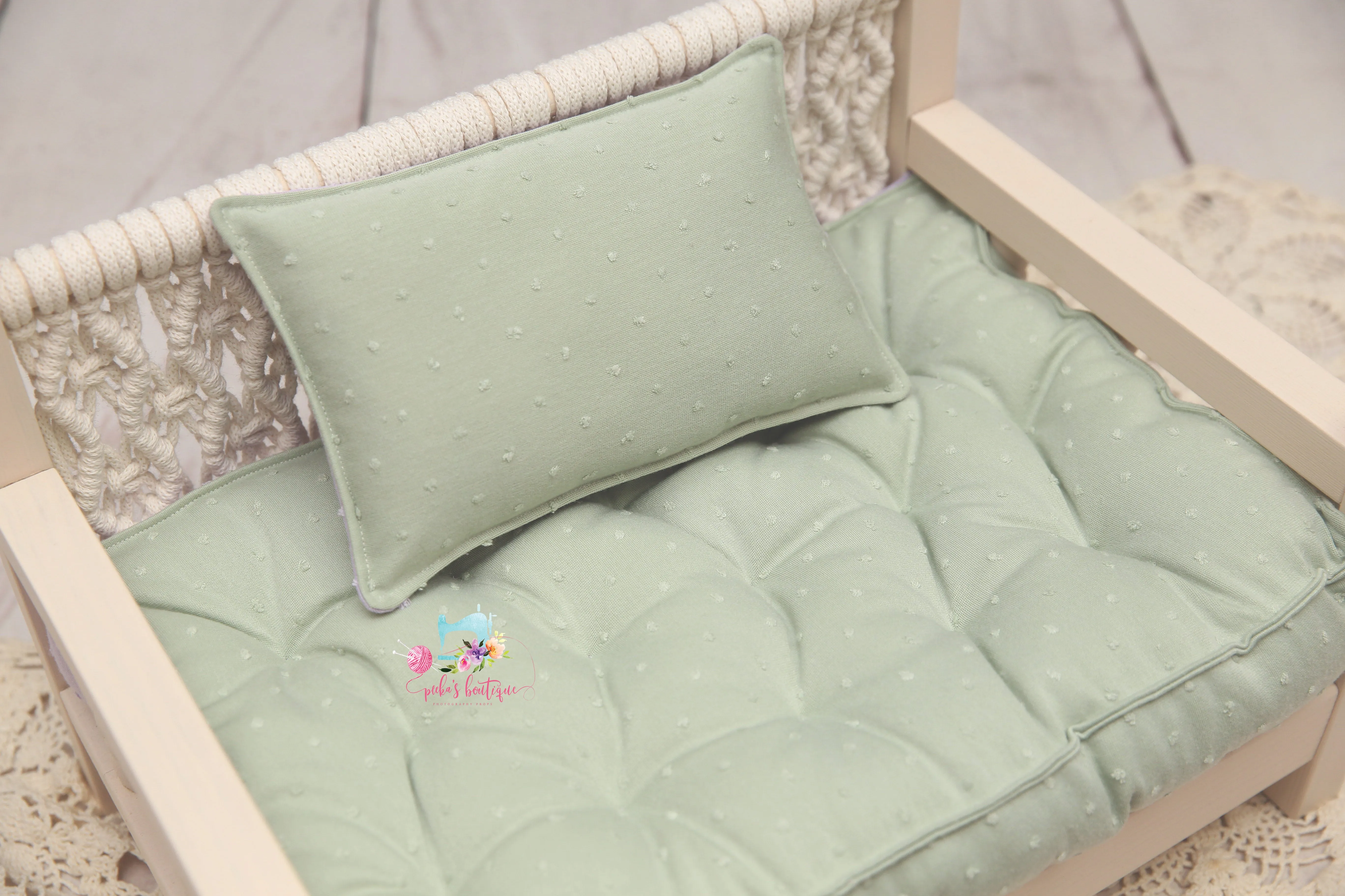 MADE TO ORDER- REVERSIBLE 2 Color Swiss Dots (11x14 Size)- NB Mattress