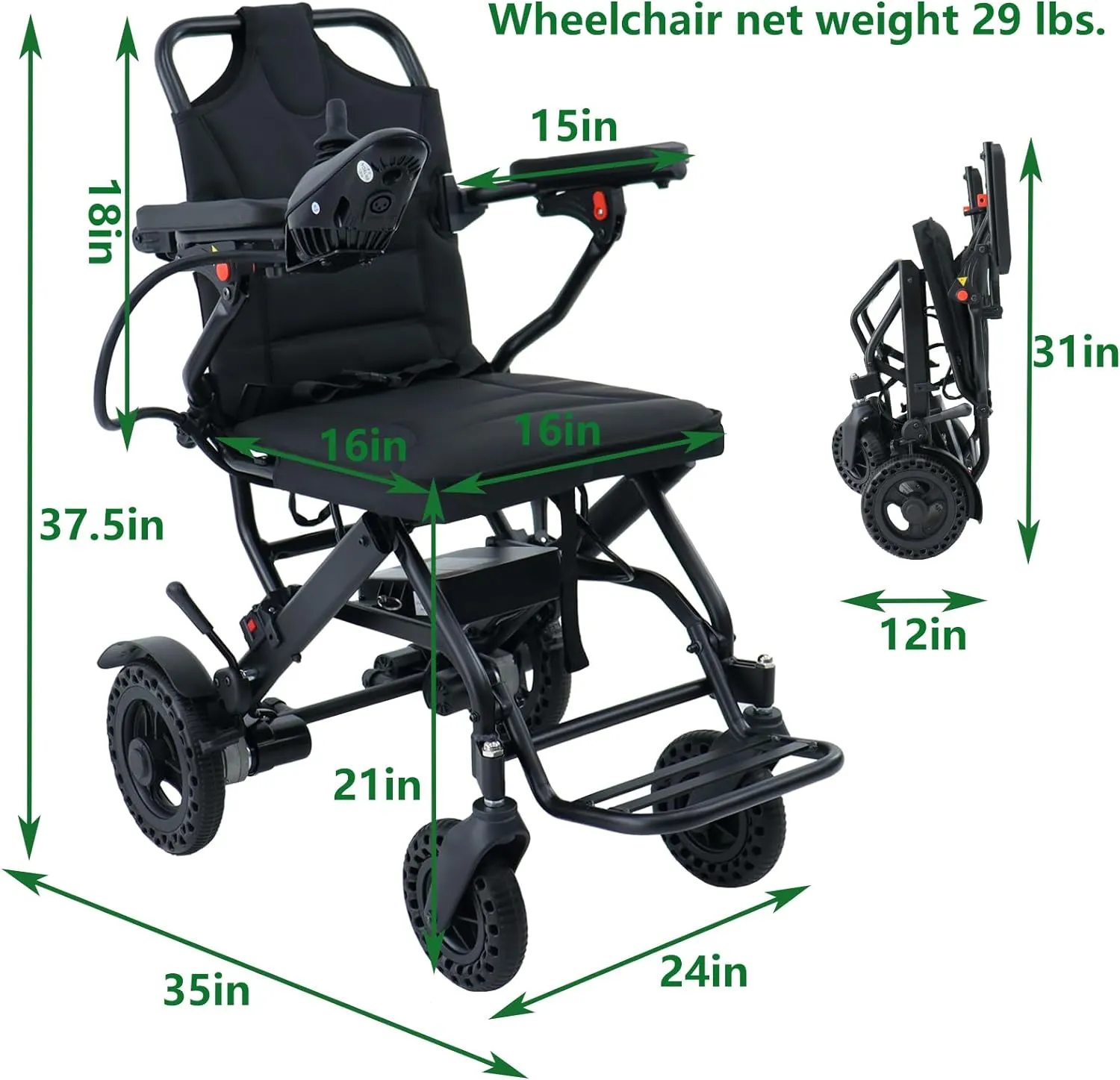 Meubon Lightweight Electric Wheelchairs  for Adults I Travel Size  Airline Approved  Wheelchair