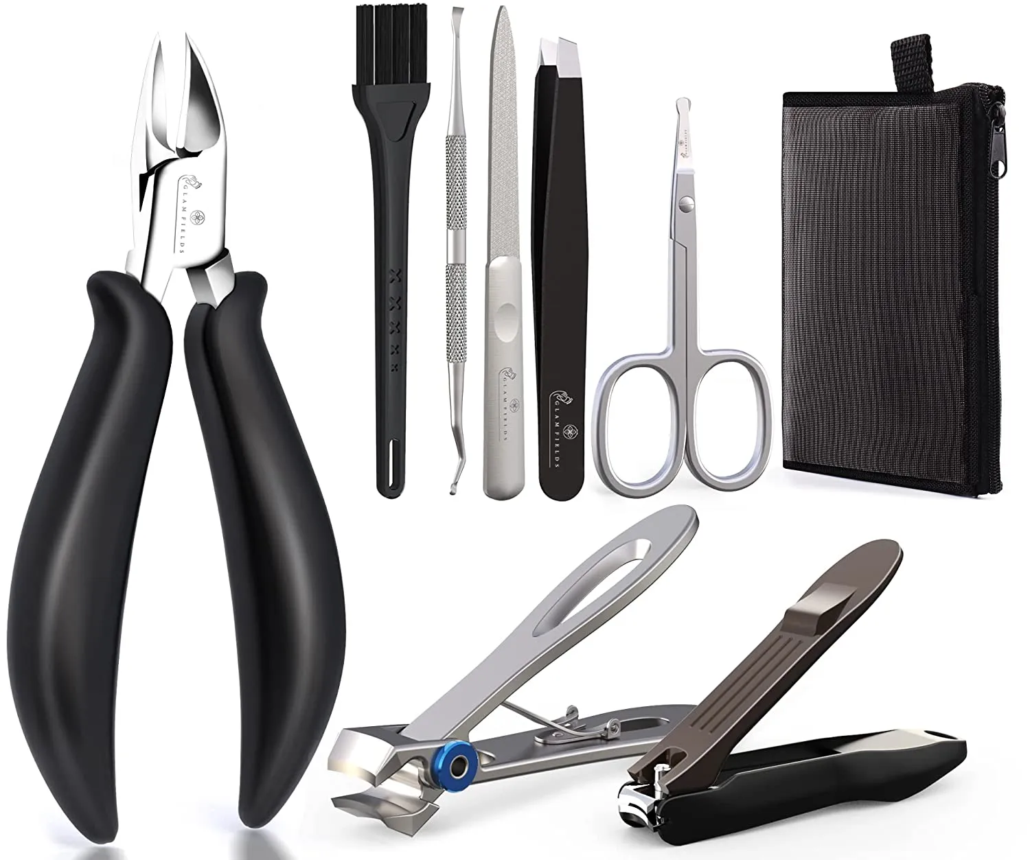 Nail Clipper Set 8 Pcs, Toe Nail Clippers for Adult, Large Heavy Duty Toenail Clippers for Thick Nails/Ingrown Toenail Treatment, Ideal Ingrown Toenail Tool Kit for Seniors/Men/ Women