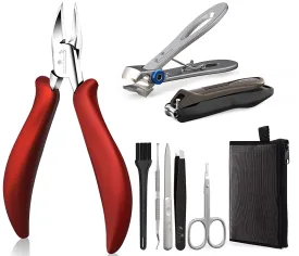 Nail Clipper Set 8 Pcs, Toe Nail Clippers for Adult, Large Heavy Duty Toenail Clippers for Thick Nails/Ingrown Toenail Treatment, Ideal Ingrown Toenail Tool Kit for Seniors/Men/ Women