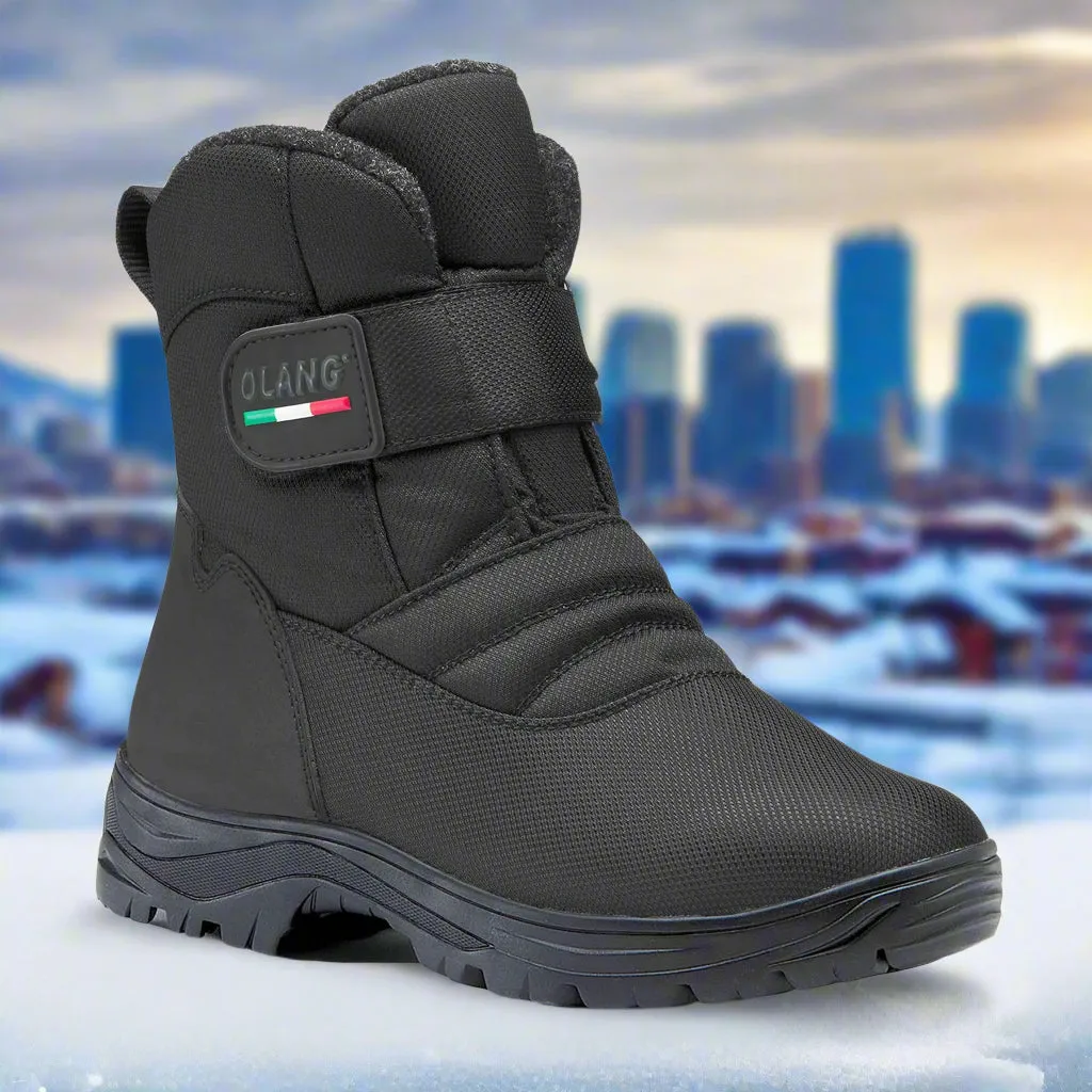 Olang Kiew TEX OC Mens Winter Ice Grip Thermal Snow Boots, Black