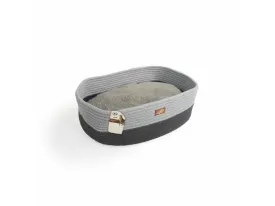 Oval Rope Cat Bed Grey