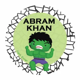 Personalised Hulk Waterproof Stickers (Round)