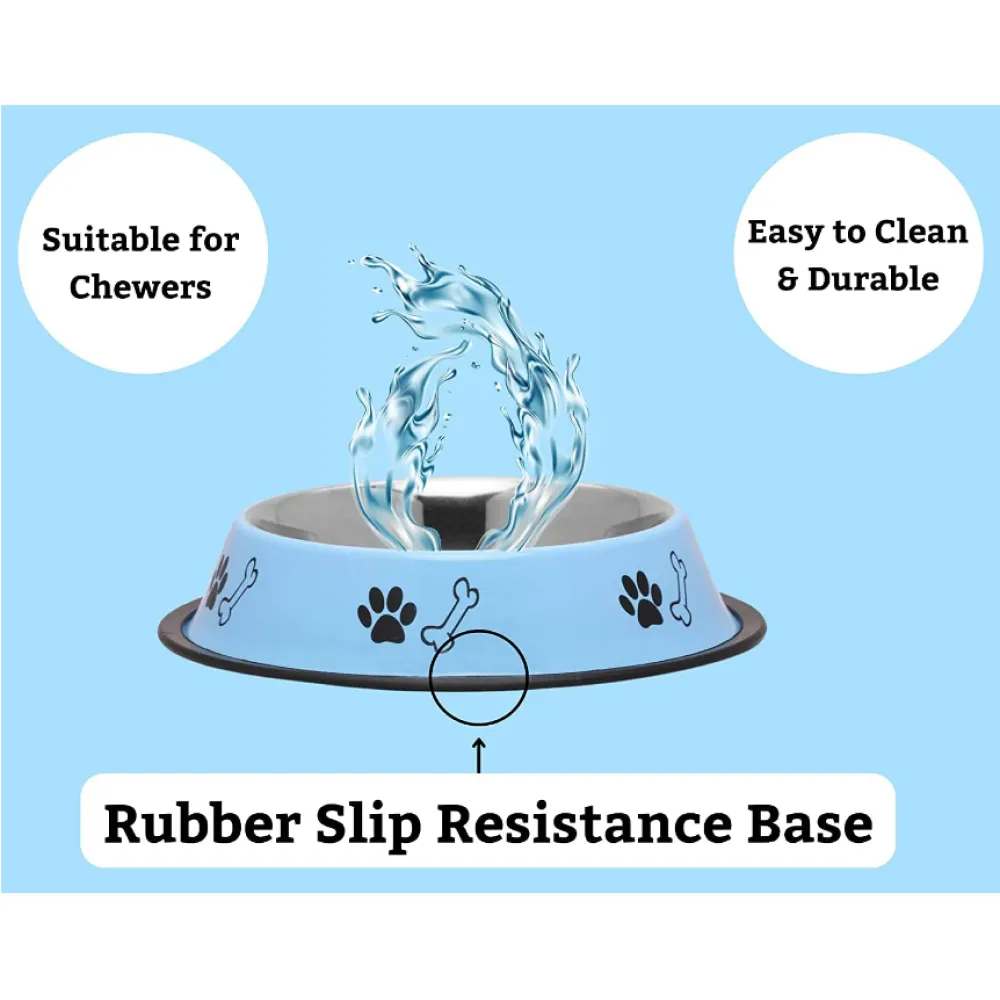 Pets Empire Printed Bowl for Dogs and Cats (Red)