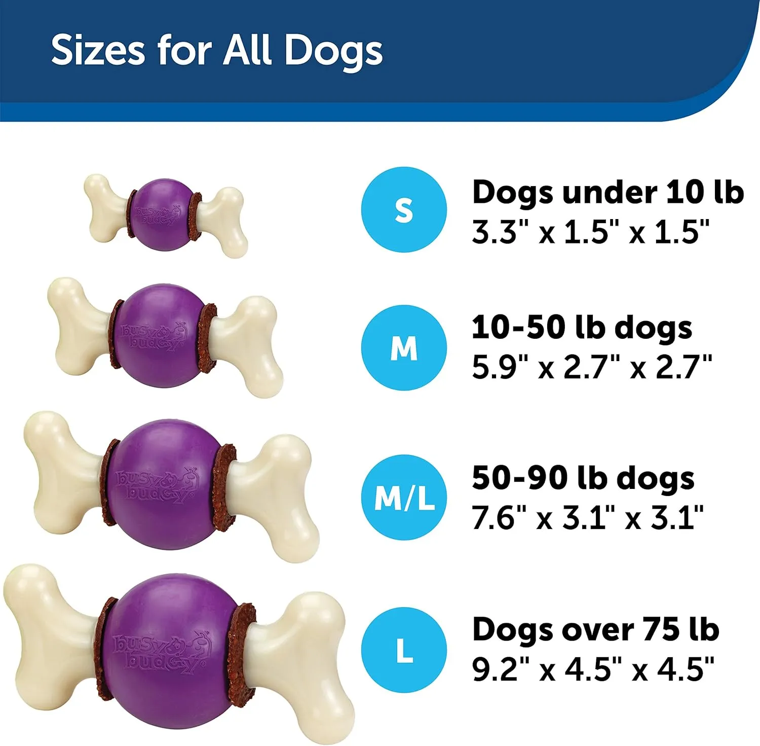 PetSafe Busy Buddy Bouncy Bone, Treat Holding Dog Toy, Medium, Best for Dogs 10-50 Lb.