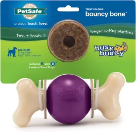 PetSafe Busy Buddy Bouncy Bone, Treat Holding Dog Toy, Medium, Best for Dogs 10-50 Lb.