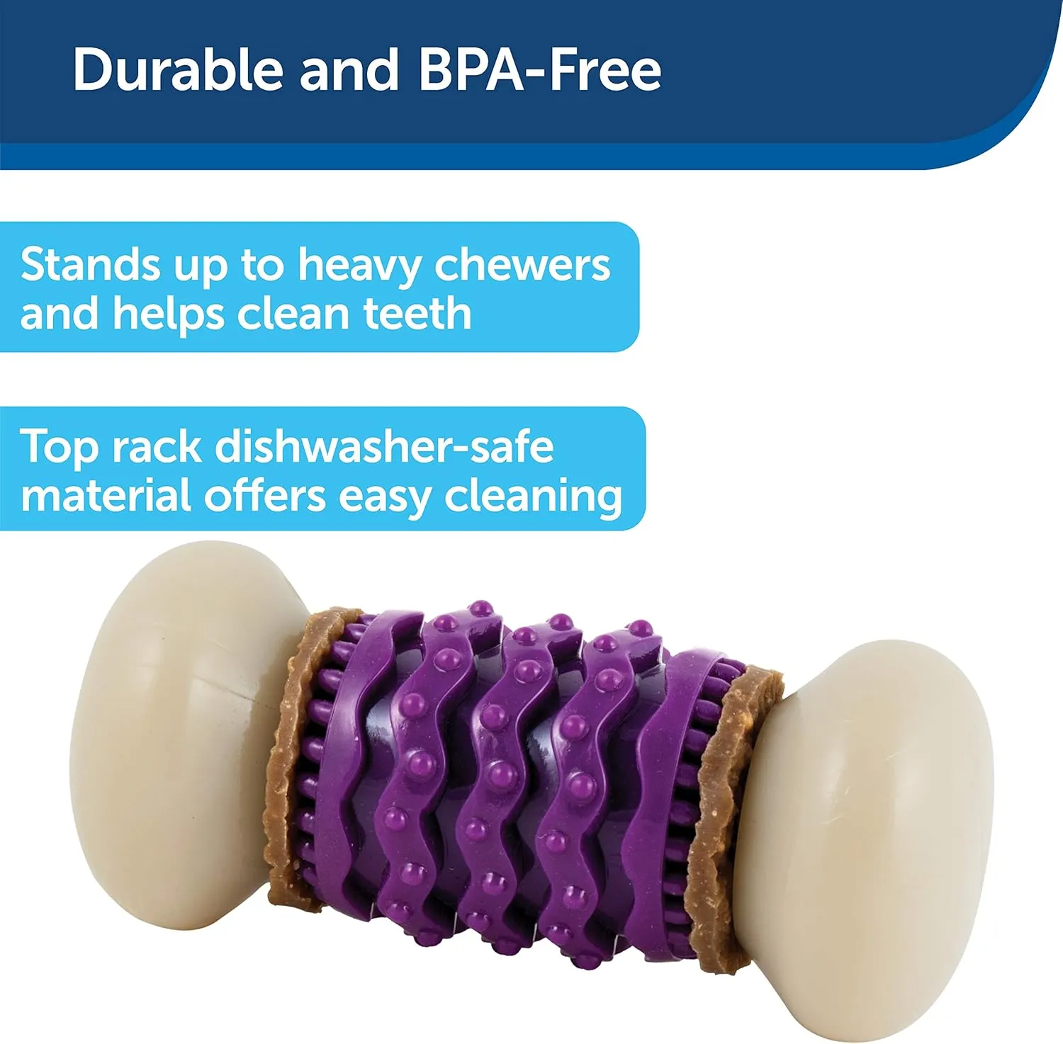 PetSafe Busy Buddy Nobbly Nubbly Treat Holding Dog Toy  Strong Chewers  Challenging - Treat Rings Included - Medium