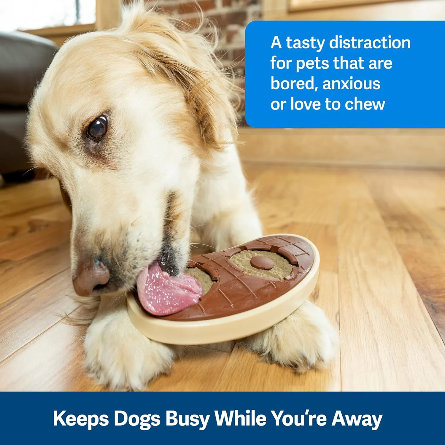 PetSafe Busy Buddy Slab o Sirloin Dog Toys  Treat Ring Holding Chew Toy  BPA Free Rubber  Beef Scented  Interactive Pet Puzzle for Boredom or Separation Anxiety  Small to Large Dogs