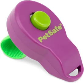 PetSafe Clik-R Dog Training Clicker - Positive Behavior Reinforcer for Pets - All Ages, Puppy and Adult Dogs - Use to Reward and Train - Training Guide Included - Purple
