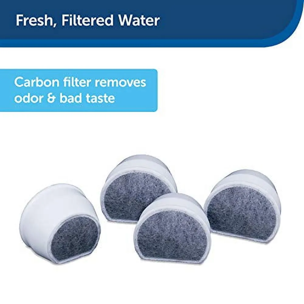 PetSafe Drinkwell Replacement Carbon Filters, Dog and Cat Ceramic and 2 Gallon Water Fountain Filters, 4-Pack