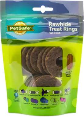 PetSafe Natural Rawhide Treat Ring Refills, Size B, Peanut Butter Flavor, Replacement Treats Busy Buddy Treat Ring Holding Toys