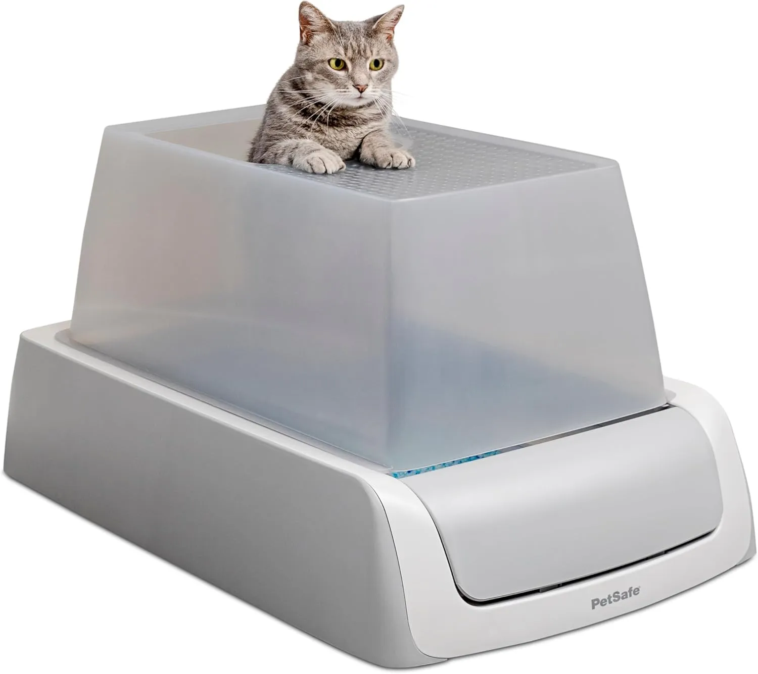 PetSafe ScoopFree Crystal Pro Self-Cleaning Cat Litter Box  Electric, Hands-Free Self-Scooping with Disposable Crystal Trays, Odor Control, Includes Hood, Gray